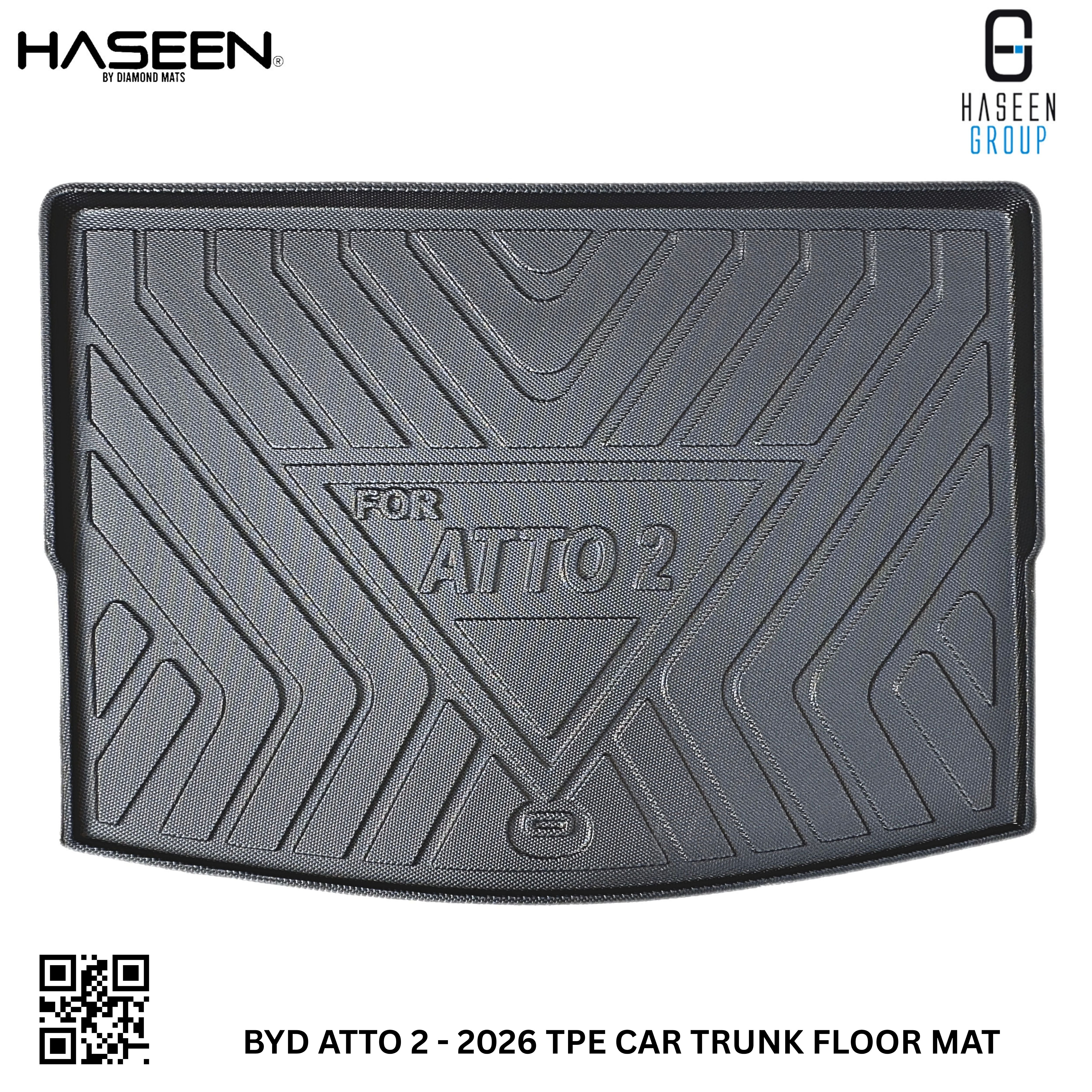 BYD Atto 2 trunk mat top view on white background