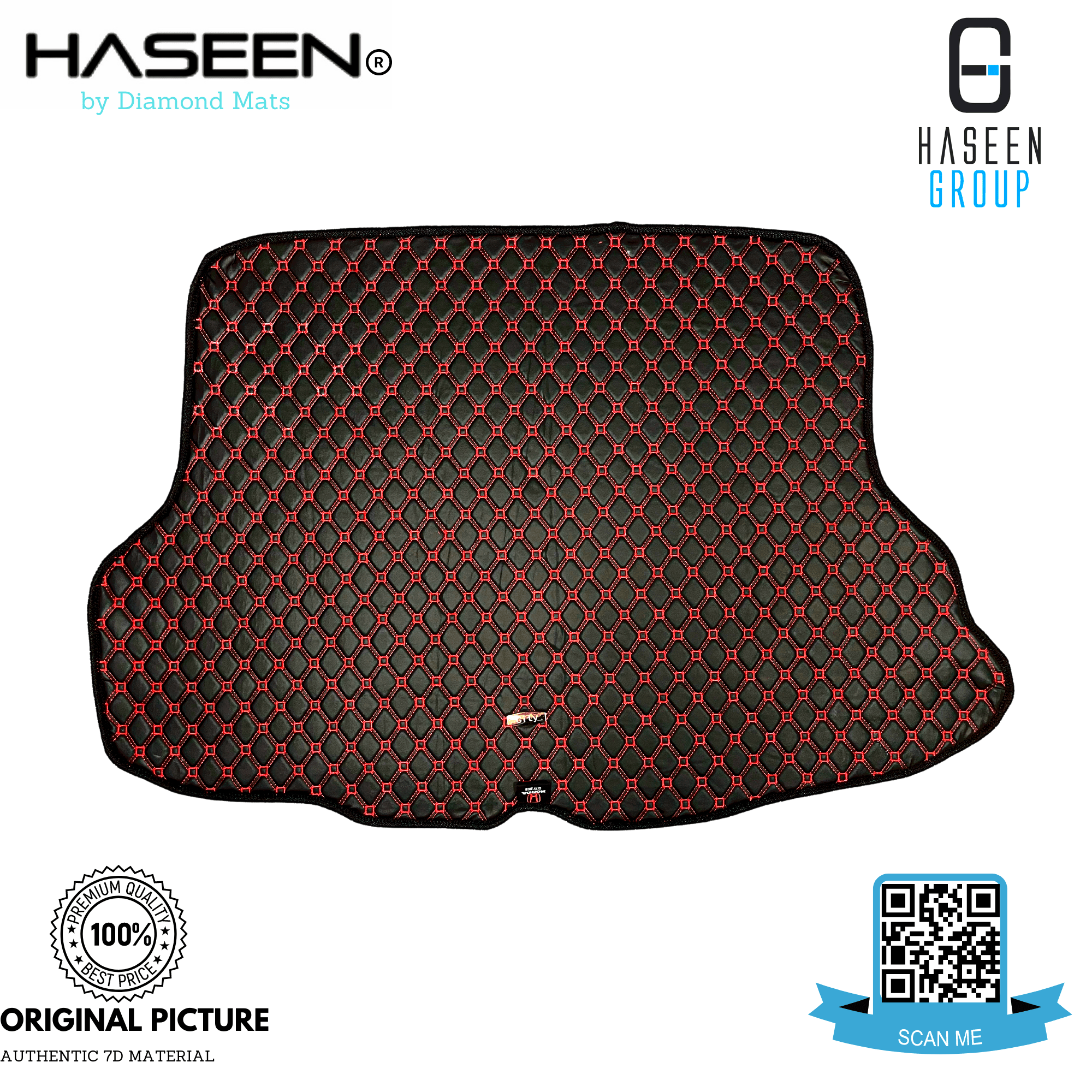 HONDA CITY 2021 - 2024 LUXURY 7D FLAT TRUNK MAT SERIES - haseenmats.pk