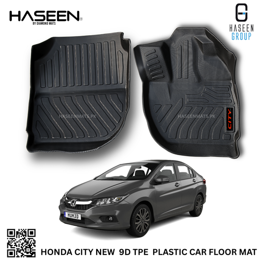 Luxury 9D TPE plastic floor mat for Honda City new model – stylish and durable car interior protection