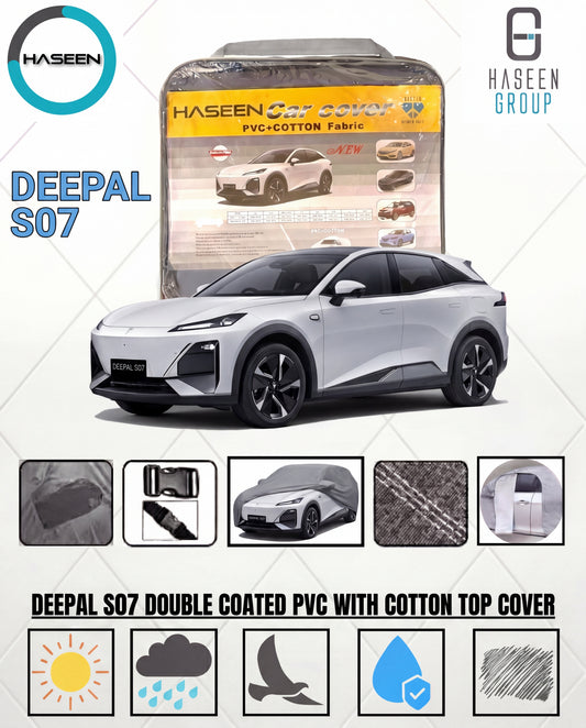 Deepal S07 electric SUV front exterior view
White Deepal S07 EV parked outdoors modern design
Deepal S07 luxury electric SUV side profile
2026 Deepal S07 futuristic electric crossover SUV
Deepal S07 LED headlights close-up detail shot
Rear view of Deepal S07 electric SUV styling
Deepal S07 premium interior digital cockpit display
Deepal S07 panoramic sunroof interior cabin view
Deepal S07 leather seats spacious EV interior
Deepal S07 alloy wheels close-up modern design
Deepal S07 fast charging electric SUV 