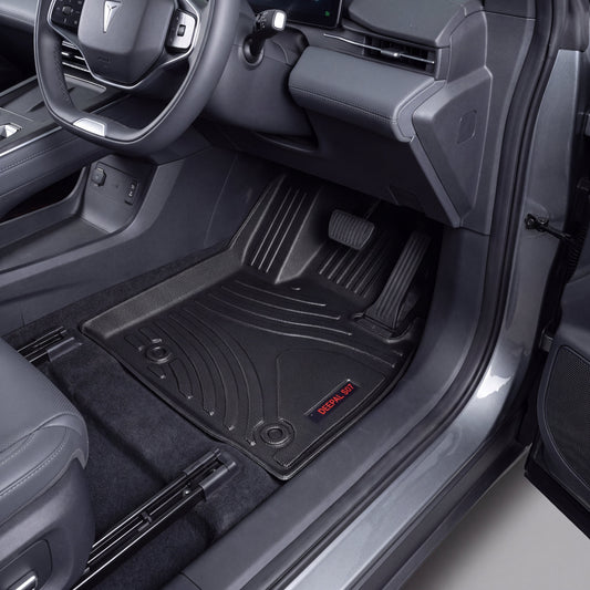 Haseen Deepal S07 9D TPE car floor mats installed – black custom fit waterproof EV mats, Pakistan