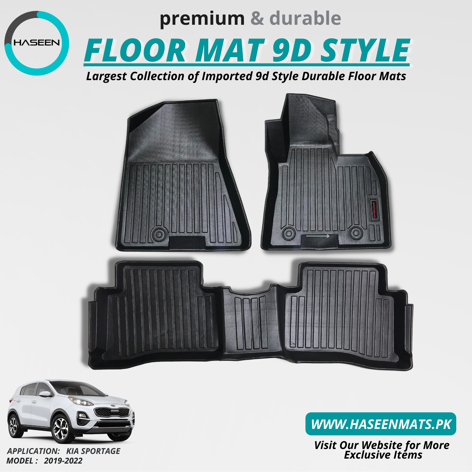 KIA SPORTAGE 2019-PRESENT PLASTIC HEAVY DUTY 9D FLOOR MAT