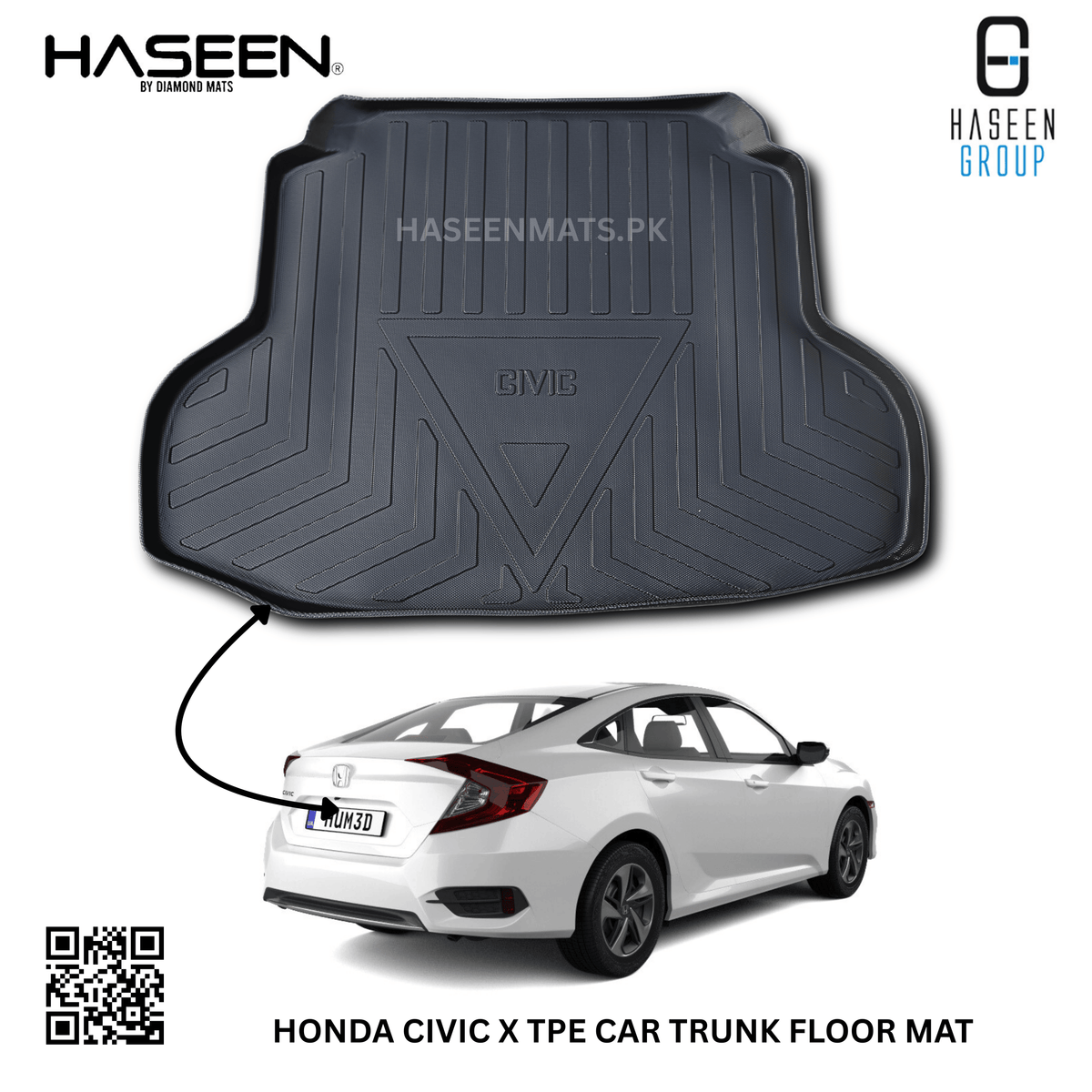 HONDA CIVIC X 2016-2021 TPE PLASTIC CAR TRUNK MAT