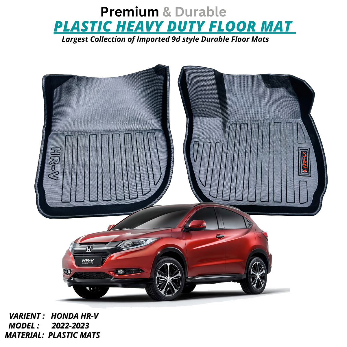 HONDA HR-V 2022-2024 LUXURY 9D PLASTIC FLOOR MAT