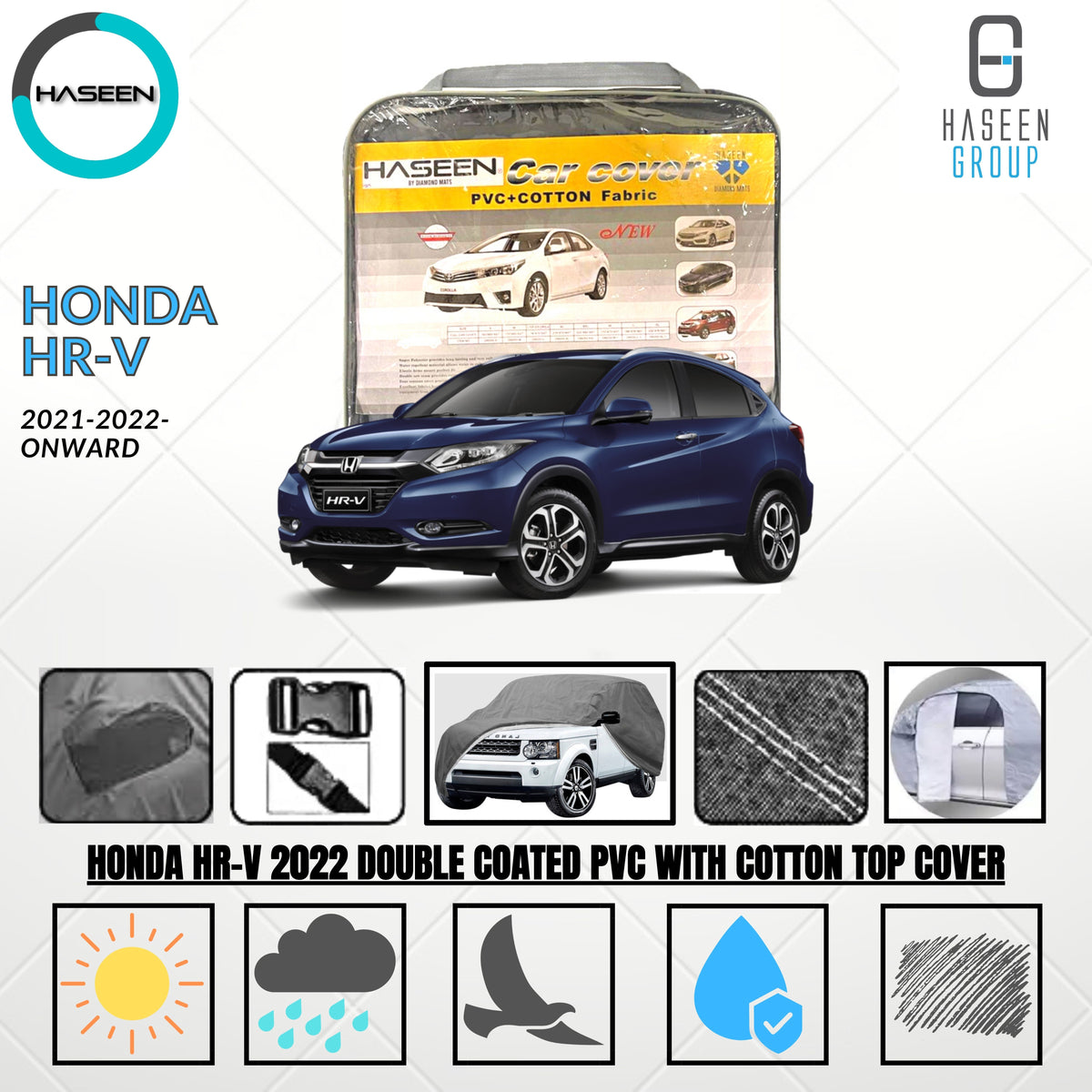 HONDA HR-V 2022-2024 DOUBLE COAT PVC WITH COTTON COVER