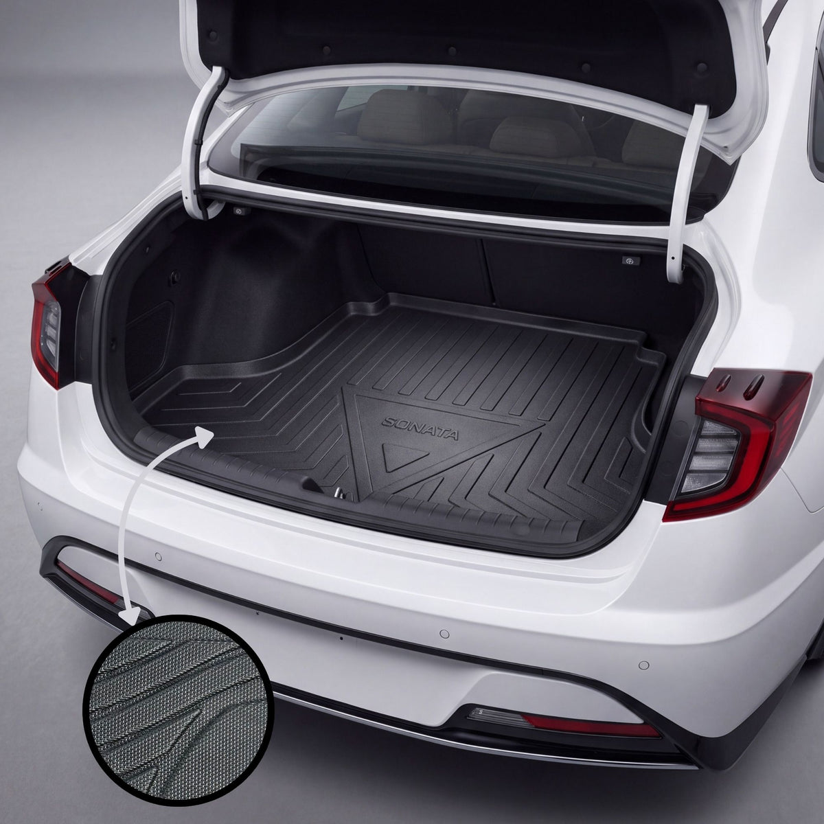 Hyundai Sonata 2021-2026 TPE Trunk Mat – Diggi Tray Boot Liner, Custom Fit Waterproof | Haseen