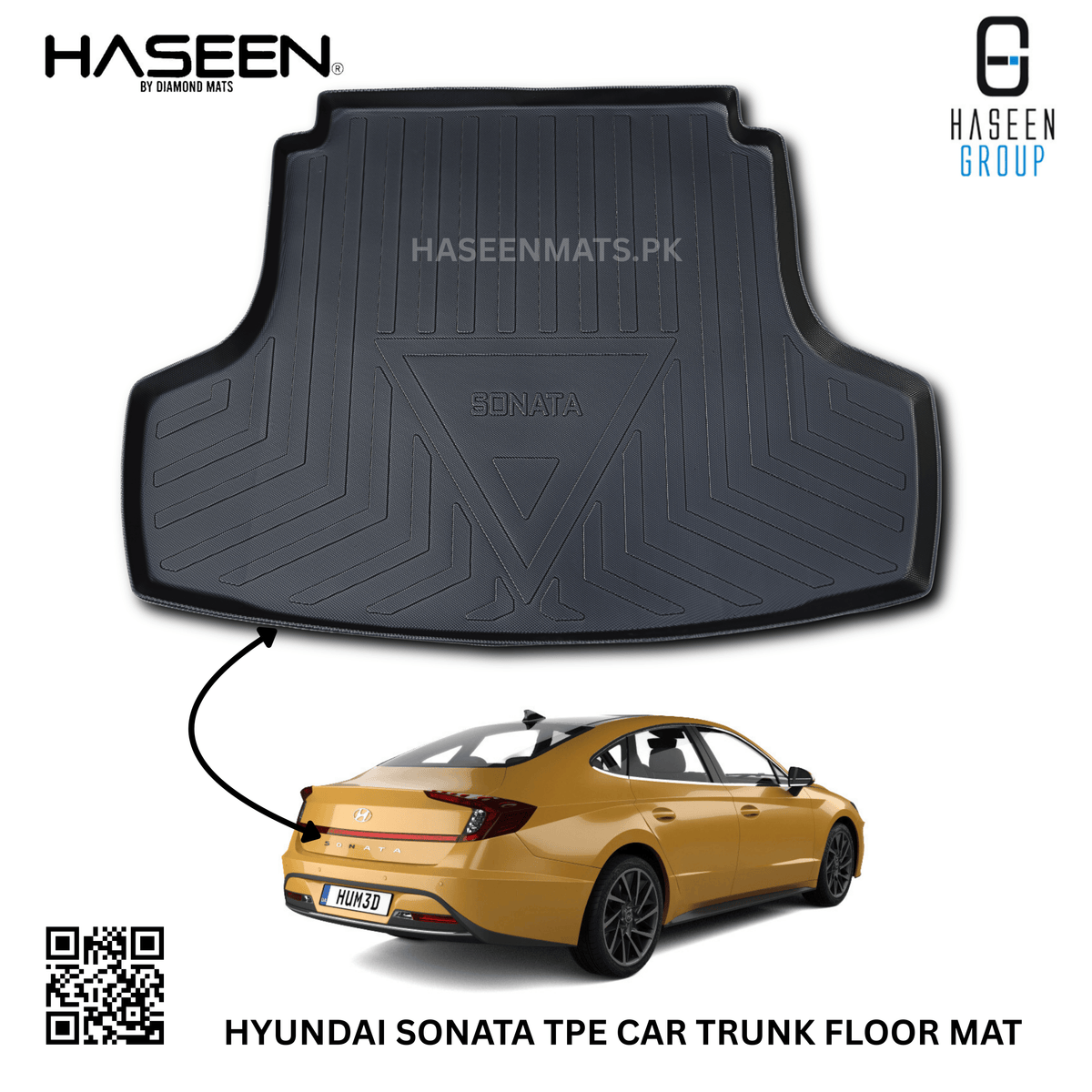 HYUNDAI SONATA 2021-2024 TPE PLASTIC CAR TRUNK MAT