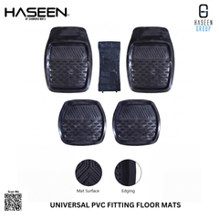 Haseen Universal 055 PVC car floor mats black full set – fits almost all Small cars | Haseen