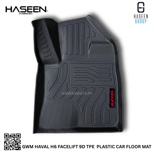 Premium Haval H6 Facelift 9D TPE car mats, anti-slip and easy-to-clean design for all variants.