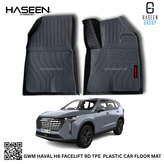 Haval H6 Facelift 2021-2025 luxury 9D TPE waterproof floor mats, custom-fit all-weather interior protection.