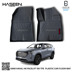 Haval H6 Facelift 2021-2025 luxury 9D TPE waterproof floor mats, custom-fit all-weather interior protection.