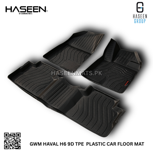 Premium Haval H6 9D TPE plastic floor mats for all variants, anti-slip and easy to clean.