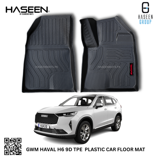 Haval H6 2021-2025 luxury 9D TPE waterproof floor mats, custom-fit all-weather car interior protection.