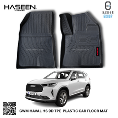 Haval H6 2021-2025 luxury 9D TPE waterproof floor mats, custom-fit all-weather car interior protection.