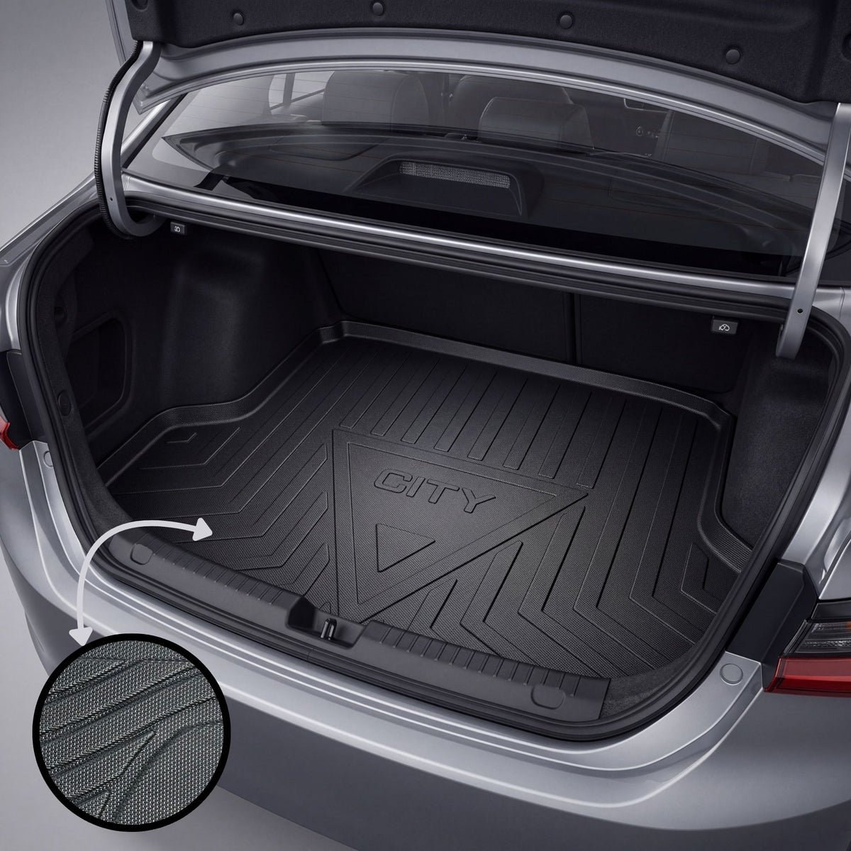 Honda City 2021-2026 TPE Trunk Mat – Diggi Tray Boot Liner, Custom Fit Waterproof | Haseen
