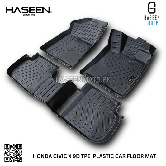 Custom fit Honda Civic X 9D TPE mats – stylish and durable car floor protection
