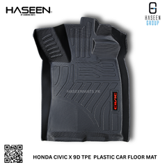 Honda Civic X waterproof luxury 9D TPE mats – easy to clean and anti-slip