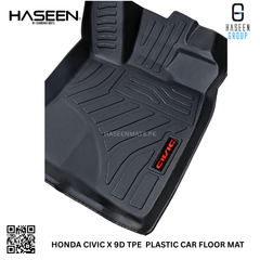 Premium 9D TPE Honda Civic X floor mat set – complete interior coverage