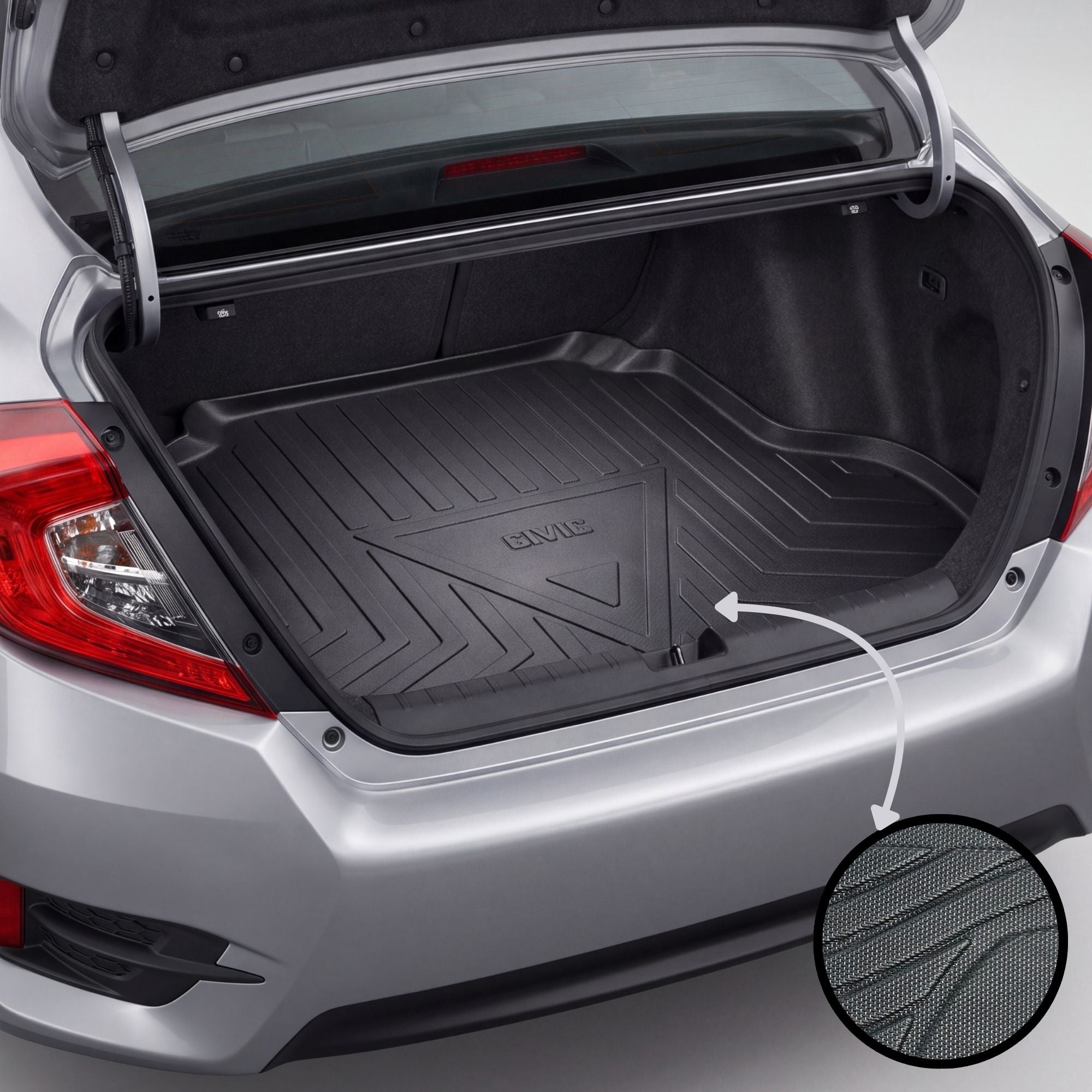 Honda Civic X 2016-2021 TPE Trunk Mat – Diggi Tray Boot Liner, Custom Fit Waterproof | Haseen