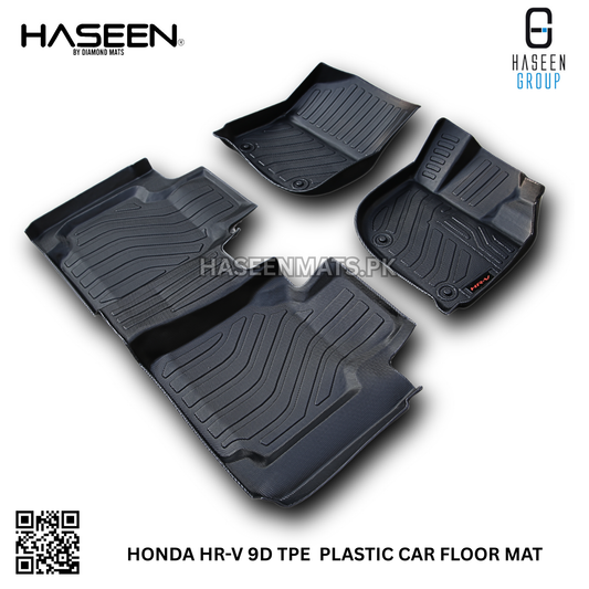 Premium Honda HR-V 9D TPE all-weather mats, anti-slip and easy to clean.