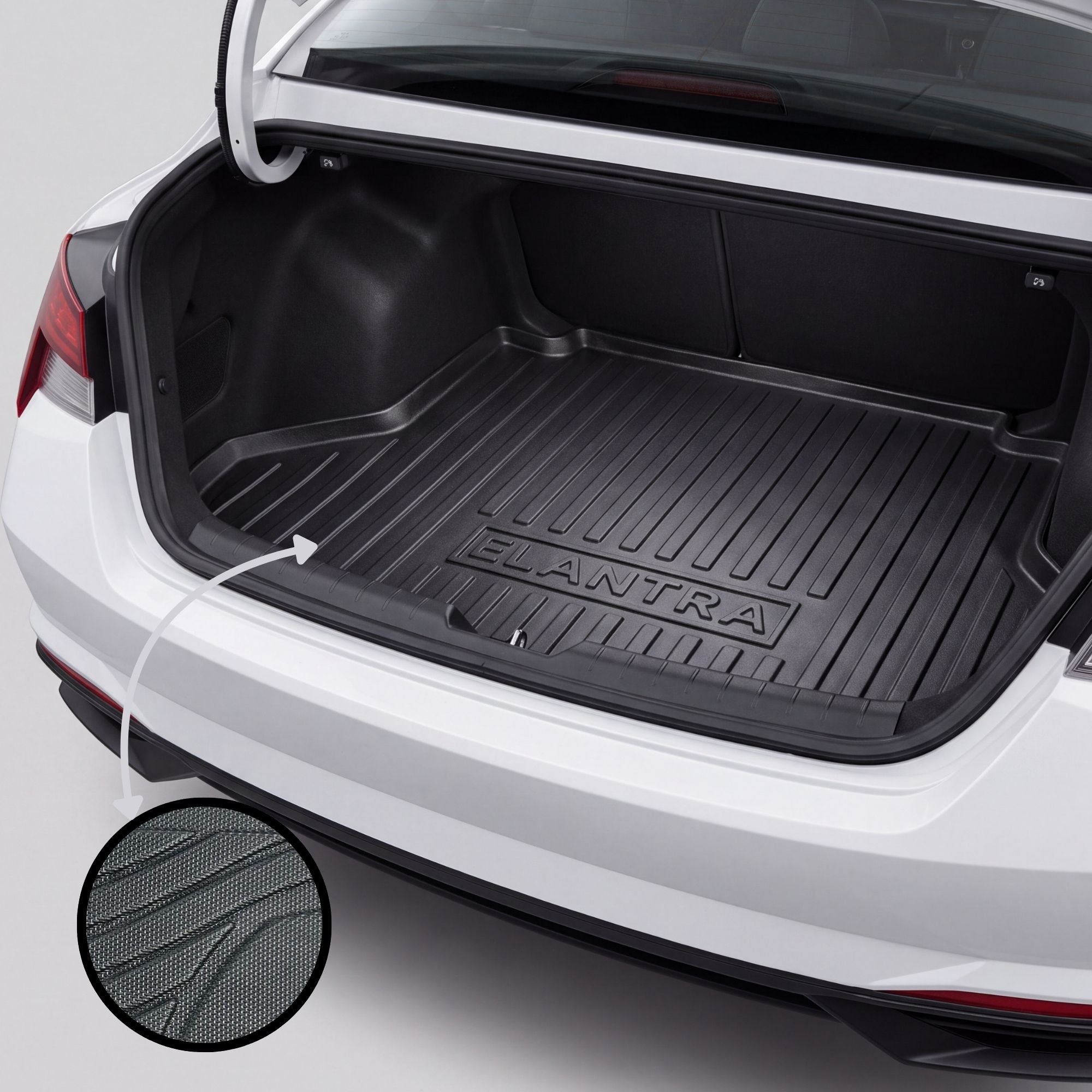 Hyundai Elantra 2021-2026 TPE Trunk Mat – Diggi Tray Boot Liner, Custom Fit Waterproof | Haseen