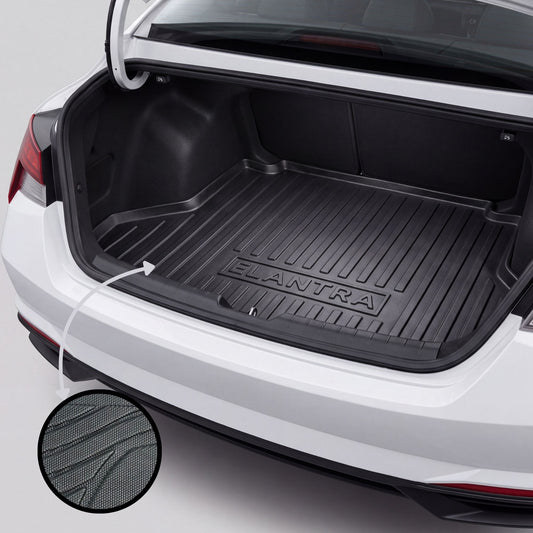 Hyundai Elantra 2021-2026 TPE Trunk Mat – Diggi Tray Boot Liner, Custom Fit Waterproof | Haseen