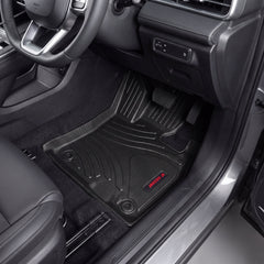 Haseen Jaecoo J5 9D TPE car floor mat installed in driver footwell – black custom fit waterproof, Pakistan