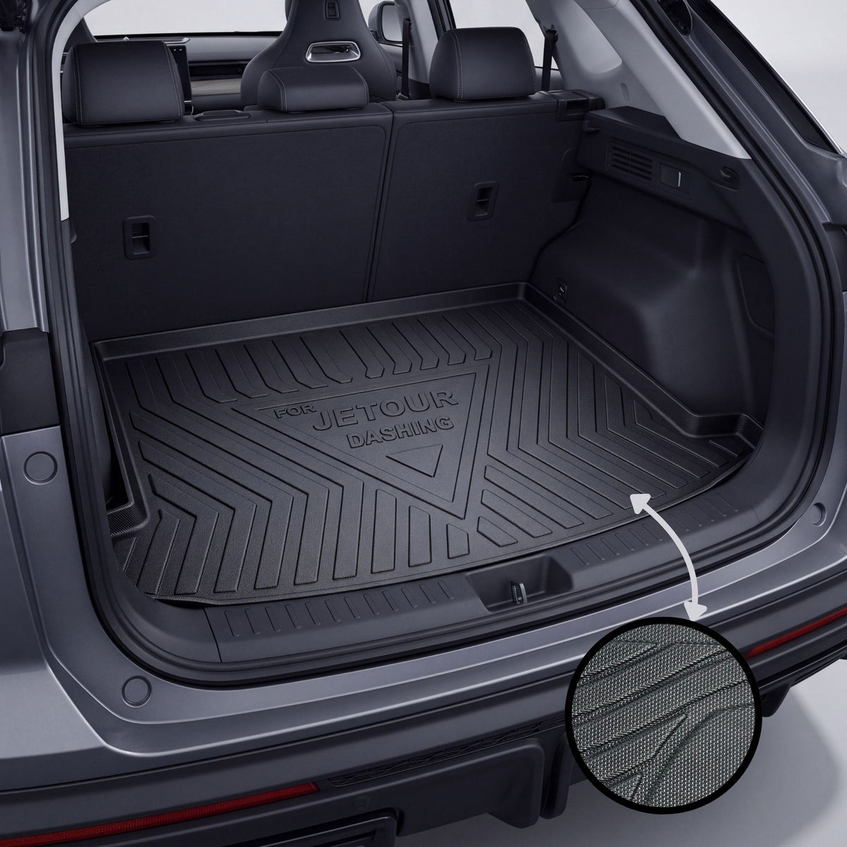 Jetour Dashing TPE Trunk Mat – Diggi Tray Boot Liner, Custom Fit Waterproof | Haseen