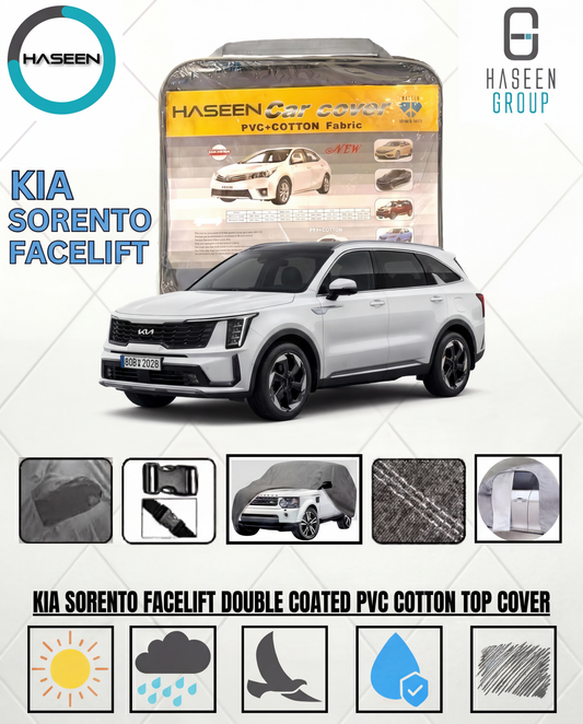 Kia Sorento Facelift front view luxury SUV
2026 Kia Sorento Facelift exterior design
Kia Sorento Facelift premium family SUV
Kia Sorento Facelift LED headlights close-up
White Kia Sorento Facelift parked outdoors
Kia Sorento Facelift side profile SUV design
Rear view of Kia Sorento Facelift hybrid SUV
Kia Sorento Facelift interior dashboard view
Kia Sorento Facelift panoramic sunroof interior
Kia Sorento Facelift leather seats luxury cabin
Kia Sorento Facelift alloy wheels detail shot
Kia Sorento Facelift m
