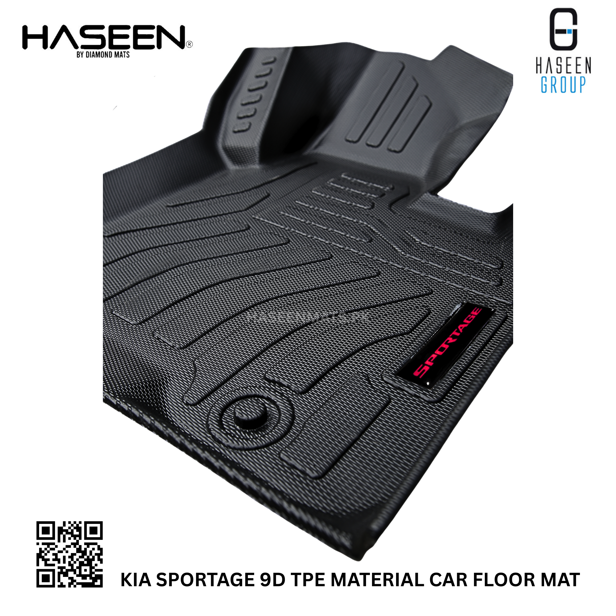 Heavy-duty Kia Sportage 9D TPE mats, 4th generation, all-weather, odorless and easy to clean.
