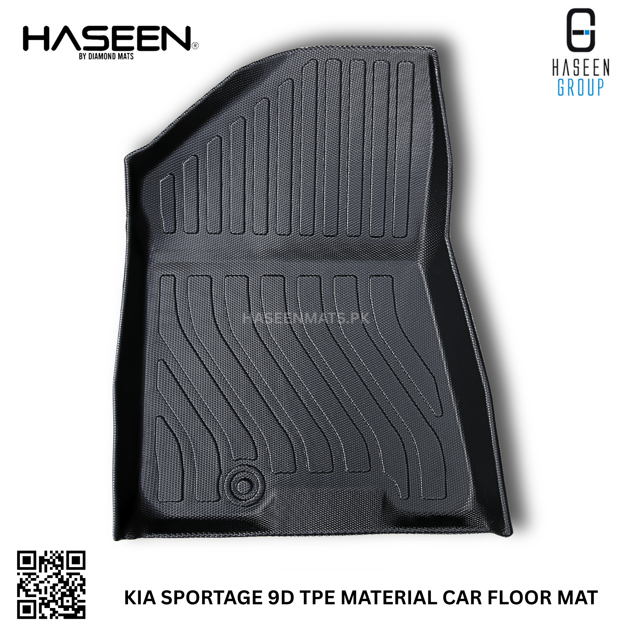 Custom-fit Kia Sportage 2019-2024 waterproof 9D TPE mats, perfect for all trims.