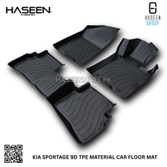 Kia Sportage 2019-2024 luxury 9D TPE waterproof floor mats, custom-fit for all variants.