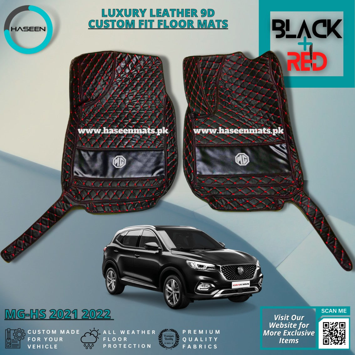 MG HS 2021-2022 LUXURY 9D LEATHER FLOOR MAT