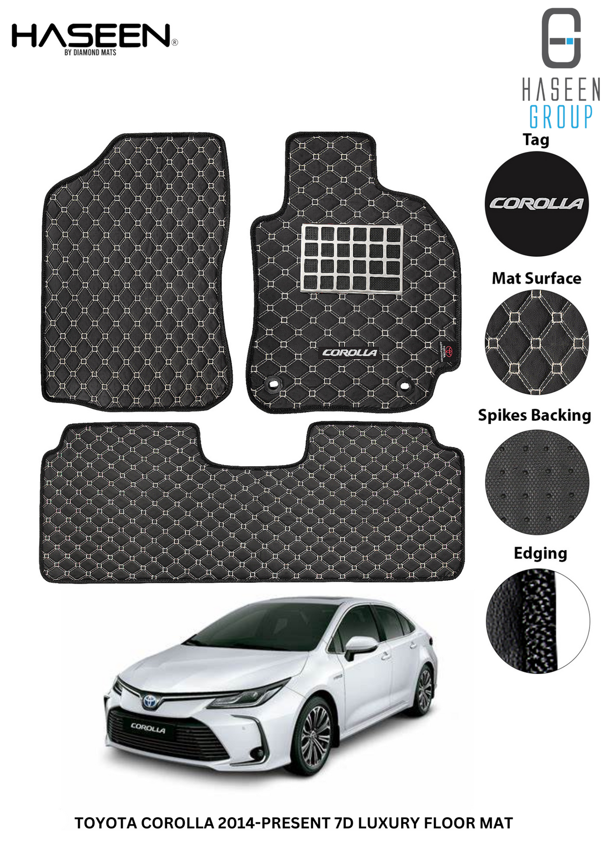 TOYOTA COROLLA 2014-PRESENT 7D LUXURY CAR FLOOR MAT