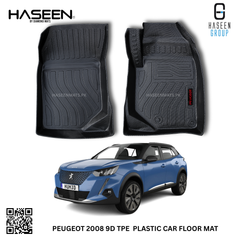 Peugeot 2008 luxury 9D TPE plastic floor mat – premium all-weather car interior protection