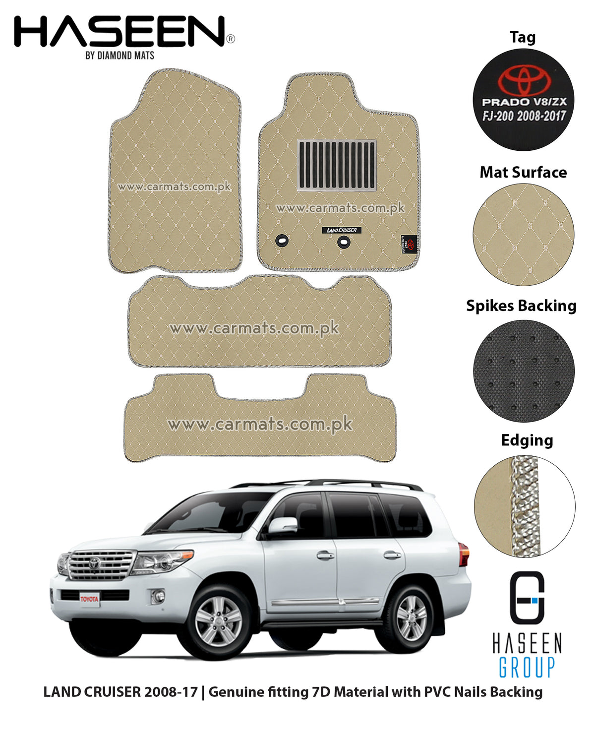 TOYOTA LAND CRUISER 2008-2017 7D LUXURY CAR FLOOR MAT