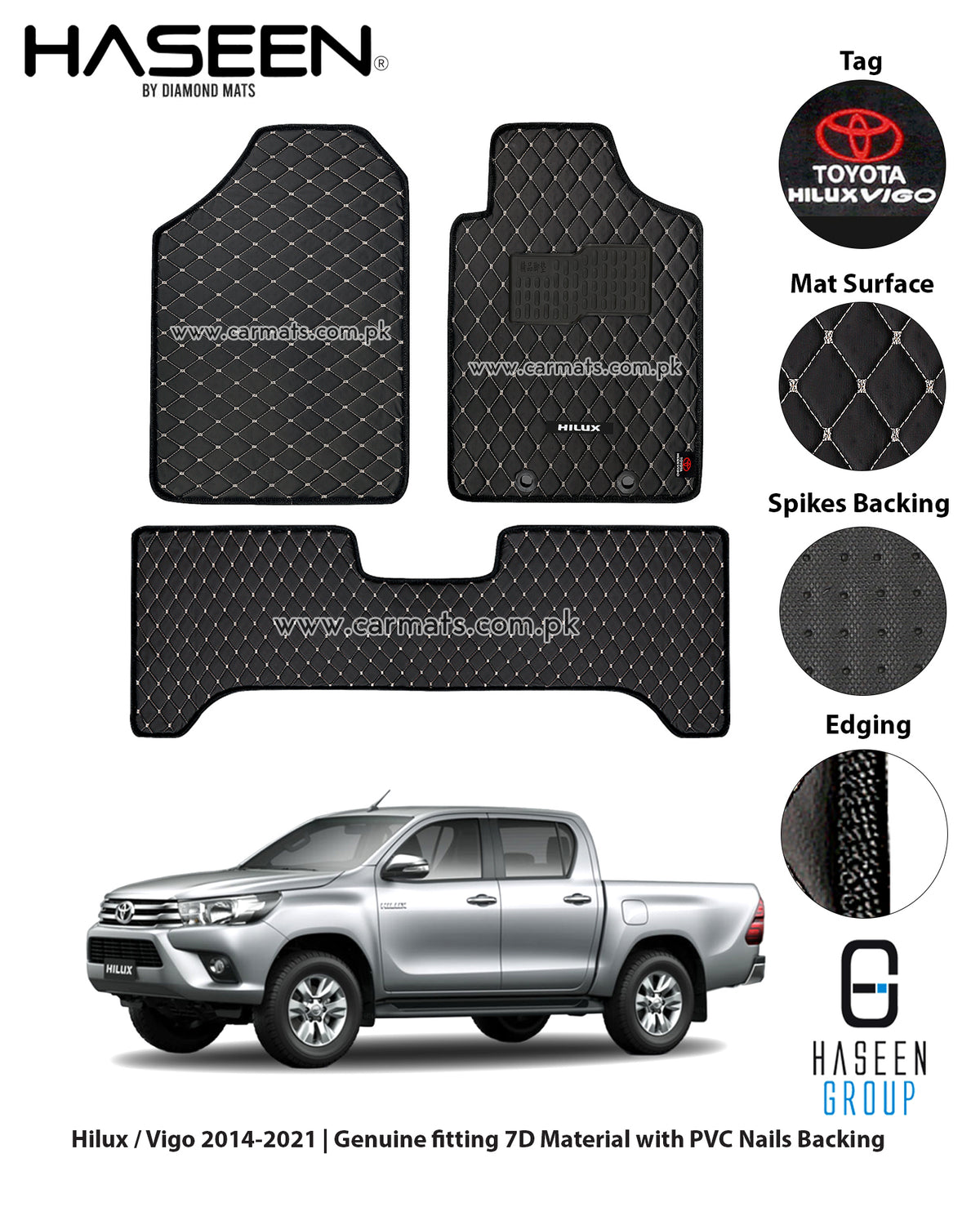 TOYOTA HILUX 2014-2021 7D LUXURY CAR FLOOR MAT