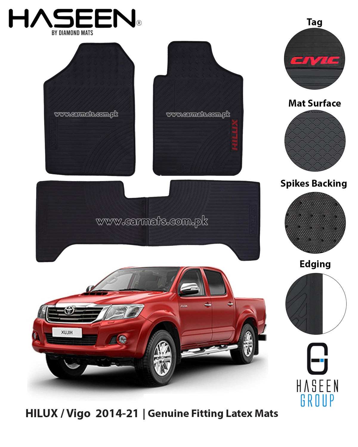 TOYOTA HILUX 2014-2021 CAR FLOOR MAT