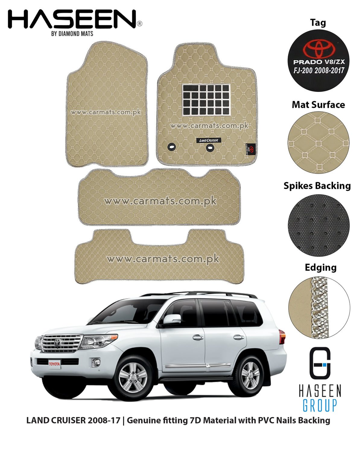 TOYOTA LAND CRUISER 2008-2017 7D LUXURY CAR FLOOR MAT