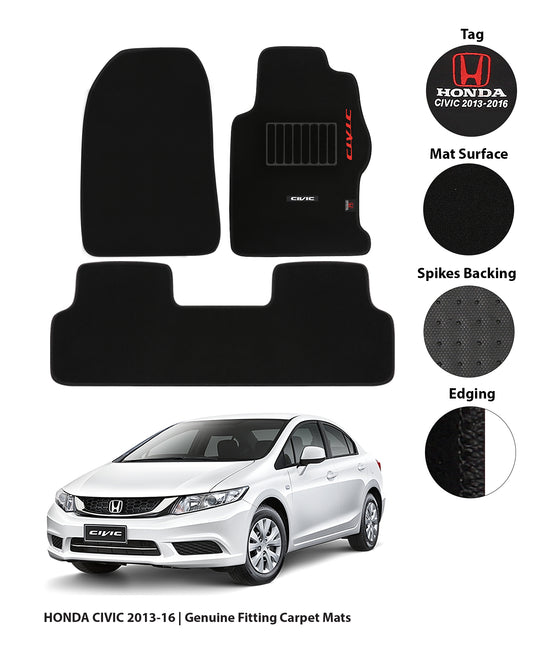 HONDA CIVIC 2013-2015 REBIRTH EXECUTIVE SIDE LOGO CARPET CAR FLOOR MAT