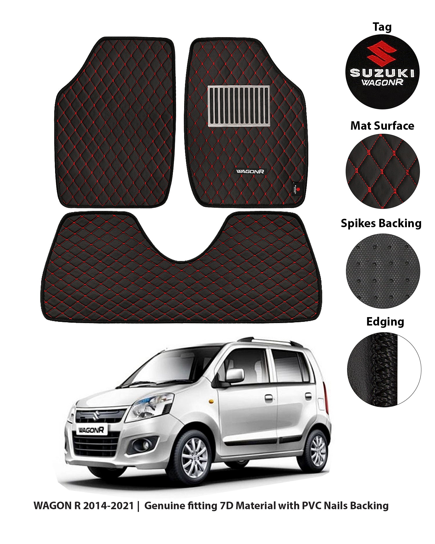 SUZUKI WAGON R 2014-2024 7D LUXURY CAR FLOOR MAT – haseenmats.pk