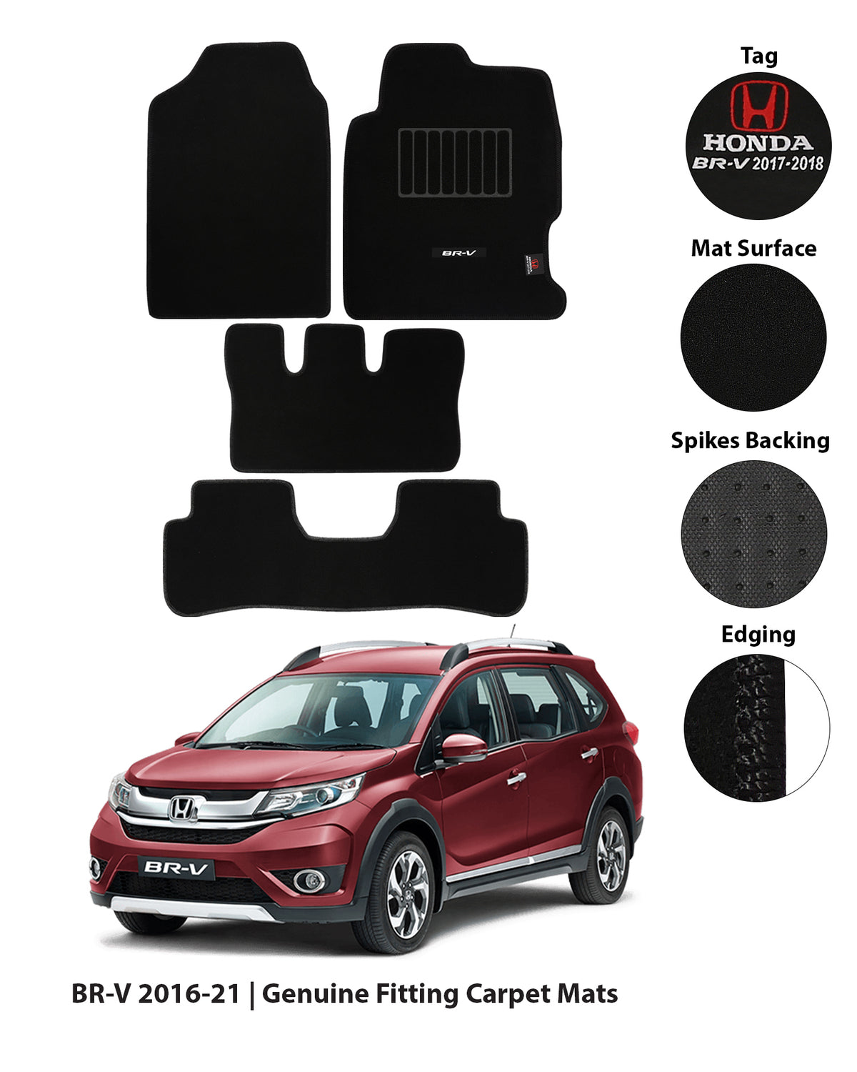 HONDA BR-V 2016-PRESENT EXECUTIVE CARPET CAR FLOOR MAT