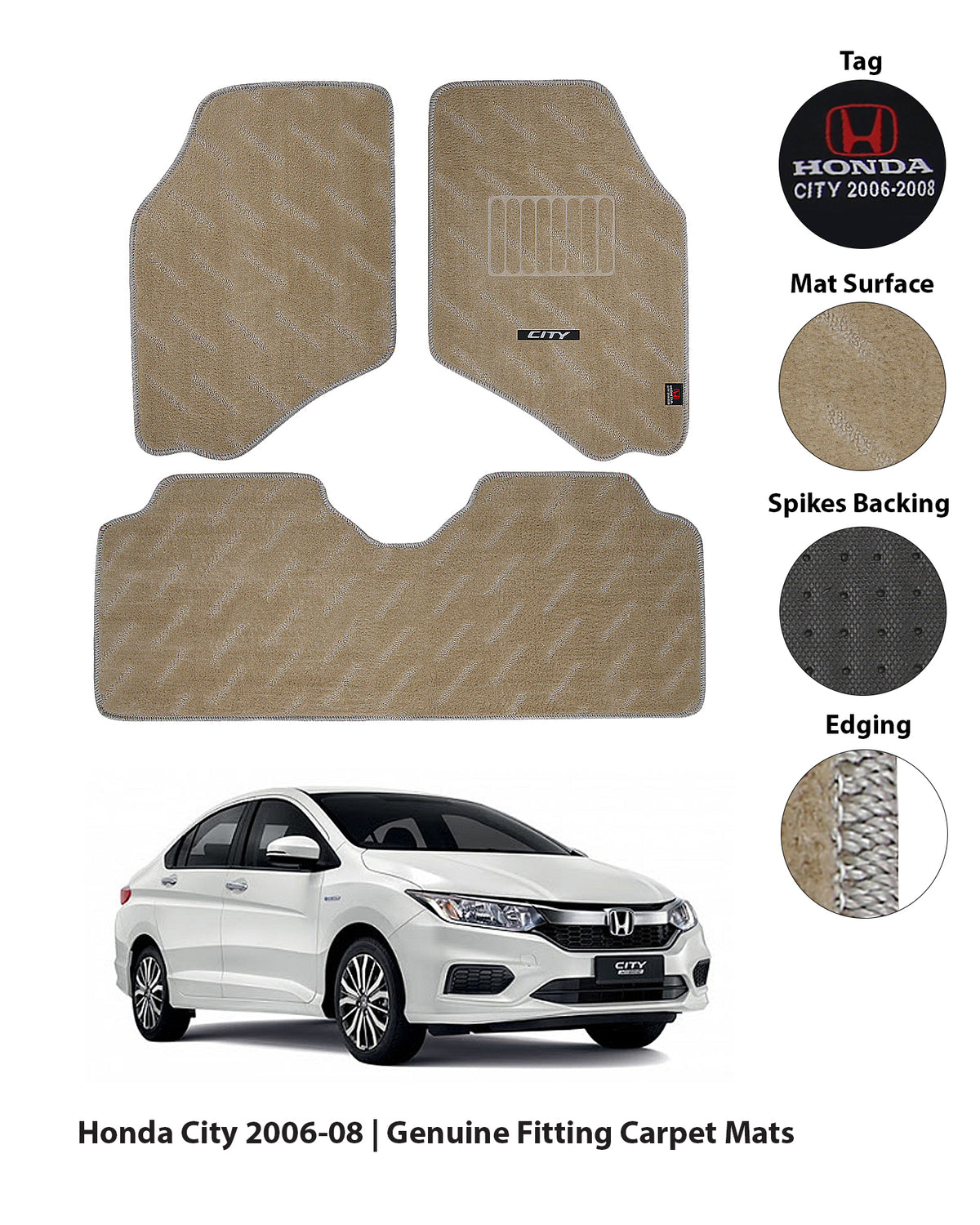 HONDA CITY 2006-08 PREMIUM CARPET CAR FLOOR MAT