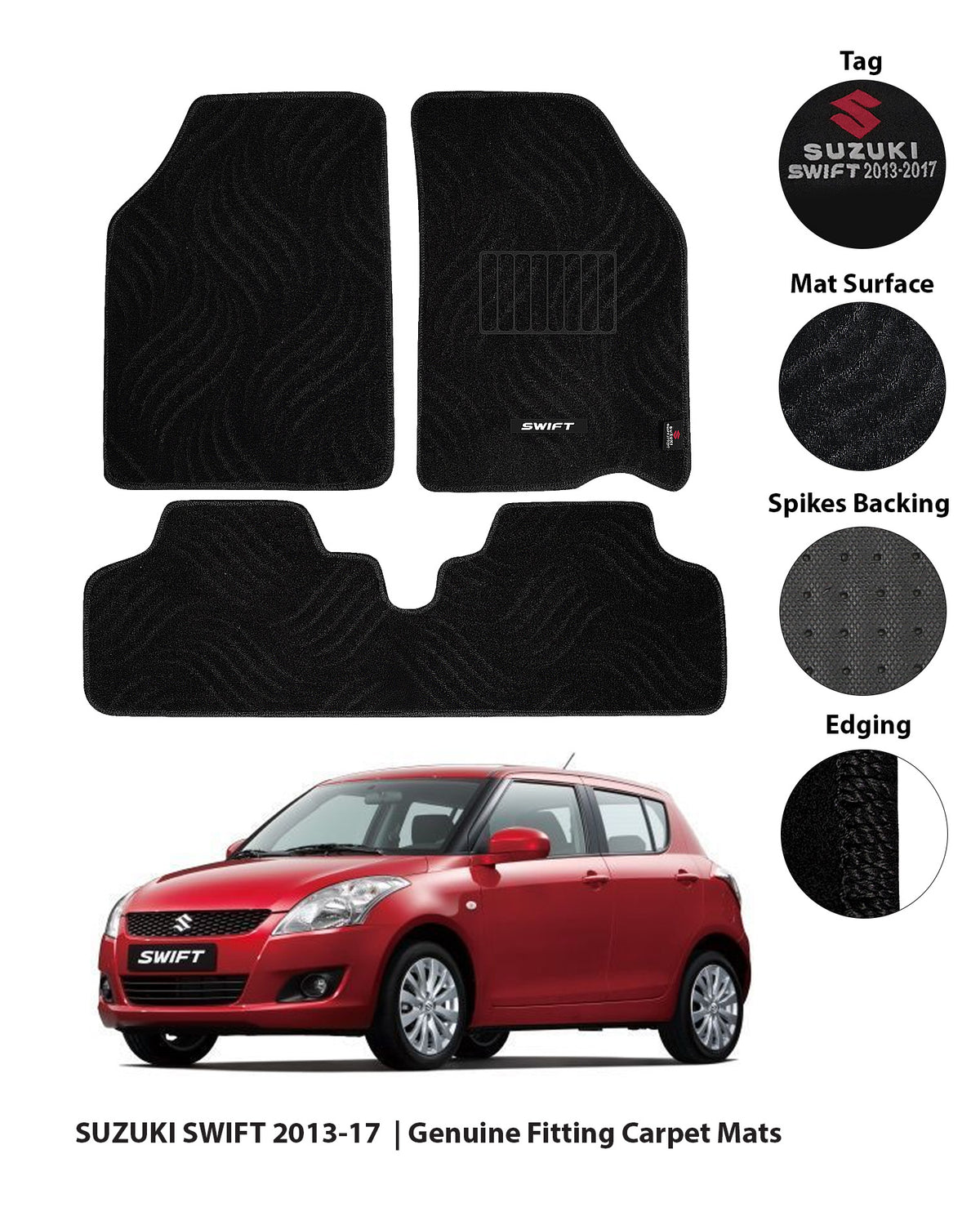 SUZUKI SWIFT OLD 2013-2021 PREMIUM CARPET CAR FLOOR MAT