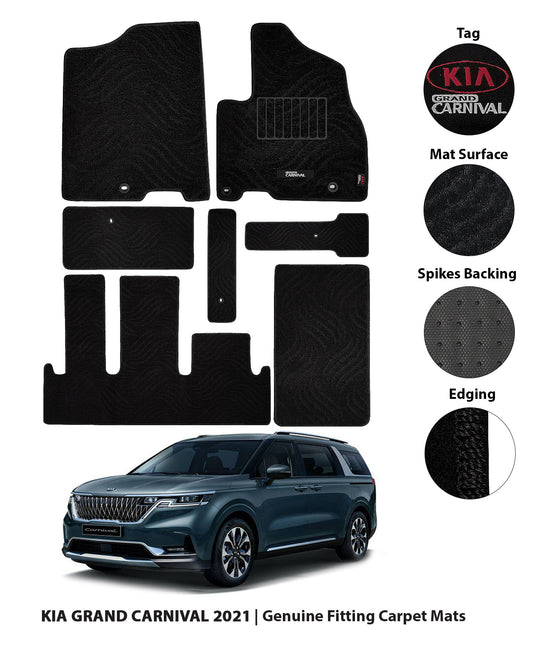 KIA GRAND KARNIVAL 2021-PRESENT PREMIUM CARPET CAR FLOOR MAT