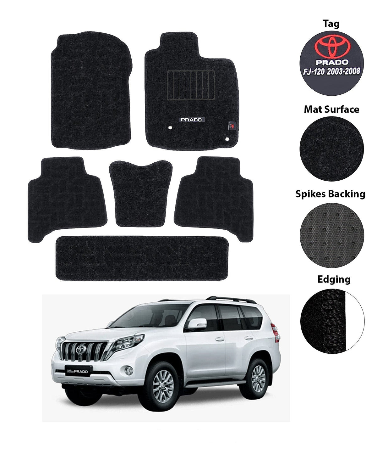 TOYOTA PRADO 2003-2008 PREMIUM CARPET CAR FLOOR MAT