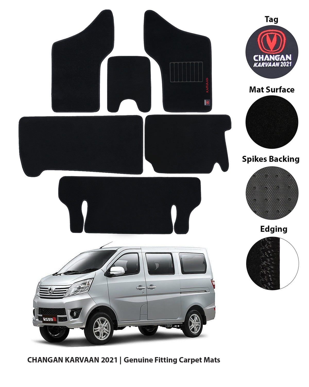 CHANGAN KARVAAN 2021-2024 EXECUTIVE SIDE LOGO CAR FLOOR MAT