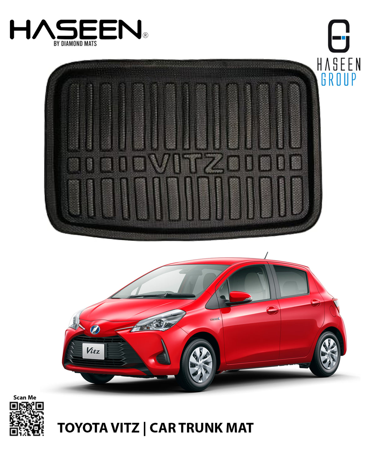 TOYOTA VITZ 2013-2022 EVA TRUNK CAR FLOOR MAT