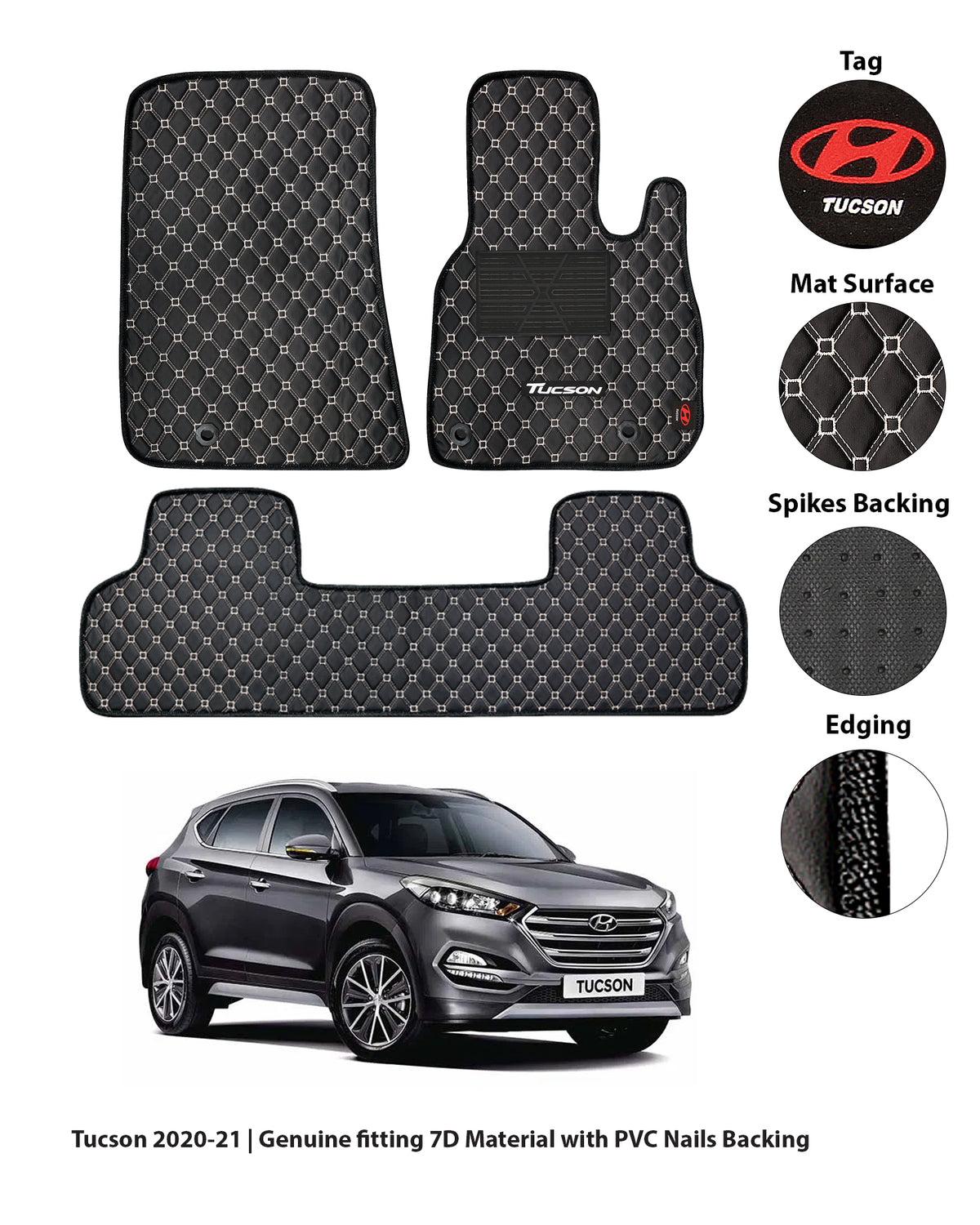 HYUNDAI TUCSON 2019-PRESENT 7D LUXURY CAR FLOOR MAT