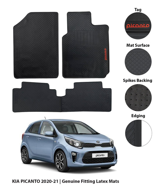 KIA PICANTO 2019-PRESENT LATEX RUBBER CAR FLOOR MAT